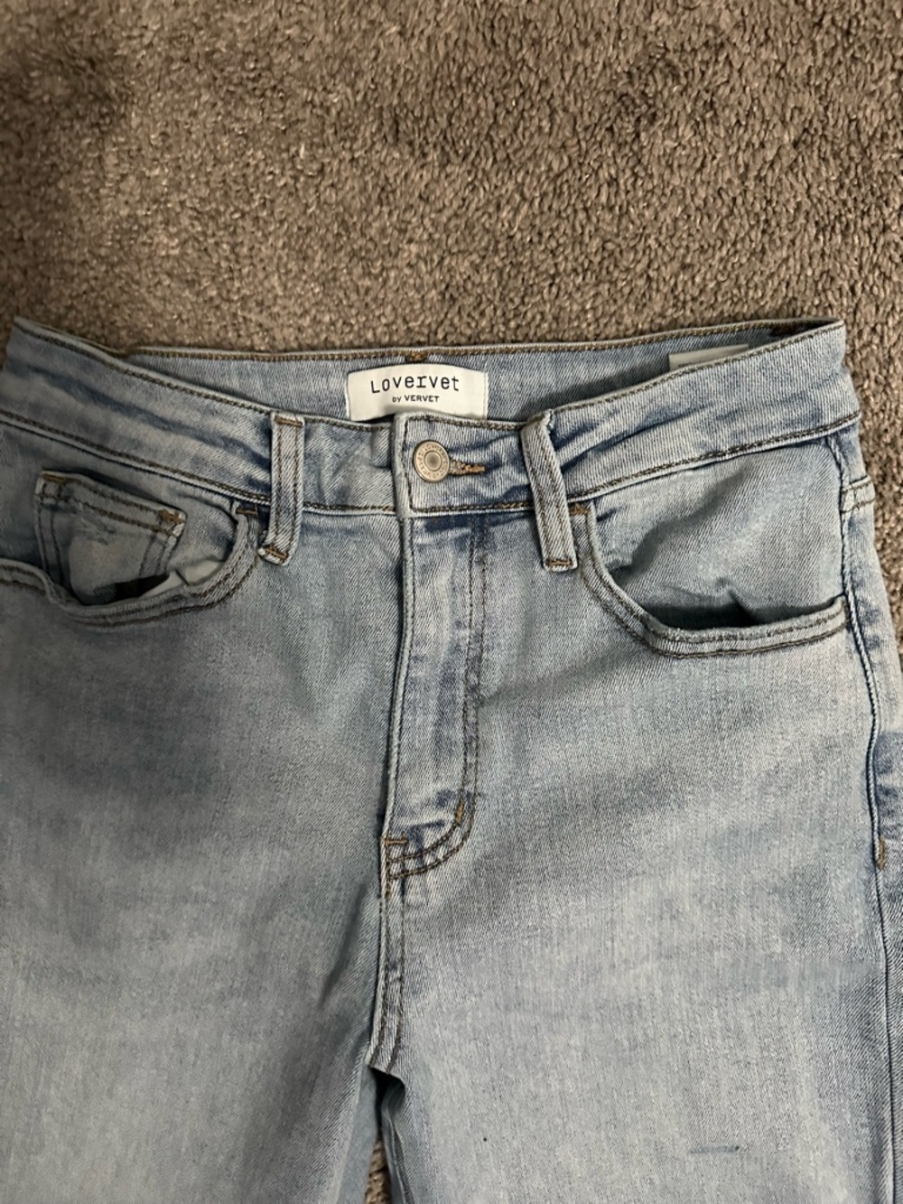 Lovervet Light Wash Straight Leg Jeans Frayed Hem Casual Chic Sz 27 - Picture 4 of 9